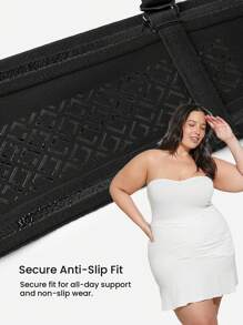 LUVLETTE Plus Lingerie 黑色无肩带隐形无缝聚拢钢圈 T 恤内衣外穿基本款半罩杯文胸 - 黑色 - 查看 5