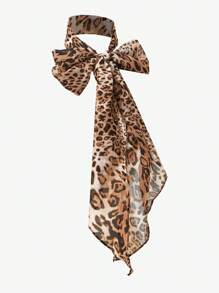 Maija Koreanischer modischer Leoparden-Muster Chiffon Schal, elegantes Gefühl