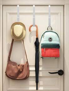 门上挂钩，门衣架挂钩，柔软橡胶表面可防止划痕，适用于浴室、客厅、厨房的重型门挂钩，可悬挂衣服、毛巾、帽子 - 彩色 - 查看 10