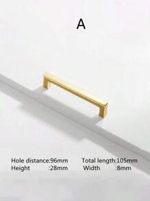 1pc Simple Quadrate Aluminum Alloy Black Brushed Furniture Cabinet Door Handles Drawer Knobs Glass Cabinet Wardrobe Door Pulls Furniture Handle Hardware - Multicolor - View 2