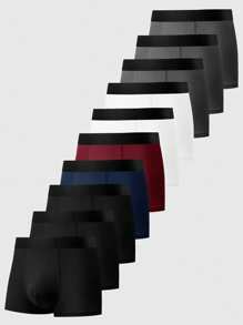 Snug Zone 10pcs/Pack Men's Casual Boxers, Minimalist Style Suitable For Summer - Multicolor - View 5