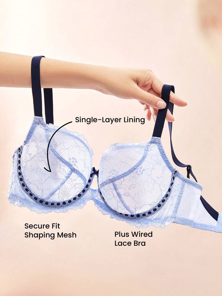 Plus Full Coverage Unlined Lace Bra