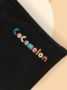 CoComelon X SHEIN 女婴米色卡通图案西瓜印花 T 恤和黑色运动短裤套装 - 白色 - 查看 4