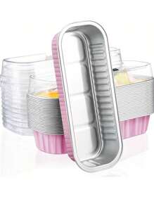 SHEIN 30pcs(10pcs Box + 10pcs Lid + 10pcs Spoon) Rectangular Covered Baking Packaging Boxes, Creative Minimalist Practical Multi-Functional Large Capacity Dessert Boxes, Suitable For Grilled Cheese, Sweet Potato, Sushi, Baked Durian, Bread, Dessert Shop, Restaurant, Kitchen, Home, Party, Wedding, Graduation, Halloween, Christmas