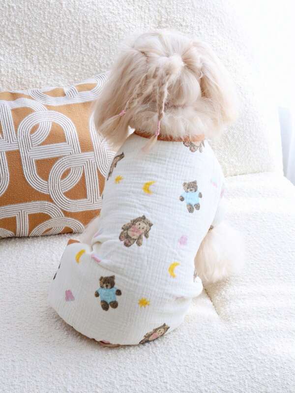 PETSIN Soft Breathable Cotton Blend Cartoon Bear Pet Underwear, Suitable For Cats And Dogs