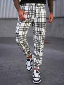 Manfinity LEGND Men's Letter & Graphic Patch Pockets Casual Patch Jogger Pants Men 2 Pieces Outfit Men 2 Pieces Outfits