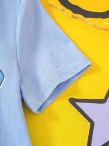 Nick 90s | SHEIN Young Boy Casual & Sporty Cartoon Dinosaur Print Tee, Suitable For All Spring And Summer. - Blue - View 6