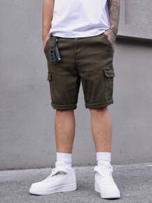 Manfinity Homme 男士休闲宽松工装口袋牛仔短裤