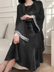 DAZY 2pcs/Set Sleeveless Patchwork Dress And Shirt For Women Carnival - Black - View 5