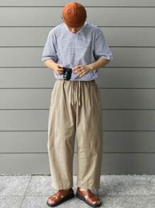 DAZY Men's Simple Solid Beige Trousers, Fashionable For Summer Business Attire - Apricot - View 3