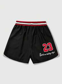 ROMWE MEN Prep Men's Basketball Casual Simple Style Shorts, Suitable For Summer - Multicolor - View 2