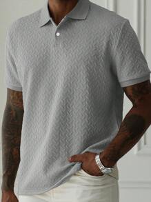 Manfinity CasualCool Men's Solid Color Short Sleeve Casual/Office Polo Shirt , Polo Shirts For Men , Polo Shirts For Men Collar