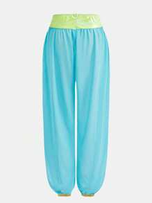 3 件套少女服装，包括上衣、裤子和头带 - 藍色 - 查看 9