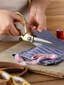 SHEIN 1pc Golden Fabric Scissors Stainless Steel Sharp Tailor Scissors Clothing Scissors Professional Heavy Duty Dressmaking Shears Sewing Tailor