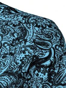 Manfinity Homme Men's Paisley Print Short Sleeve Casual Vacation Shirt
