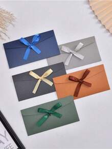 10个彩色信封 创意高档欧式信封 蝴蝶结 加厚珠光纸 长信封 适合节日