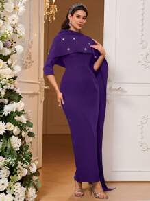 Modelyn Vestido elegante de fiesta para mujer con decoración de cristales