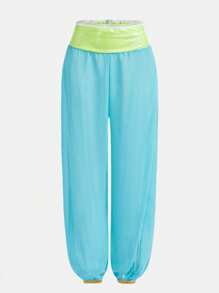 3 件套少女服装，包括上衣、裤子和头带 - 藍色 - 查看 7