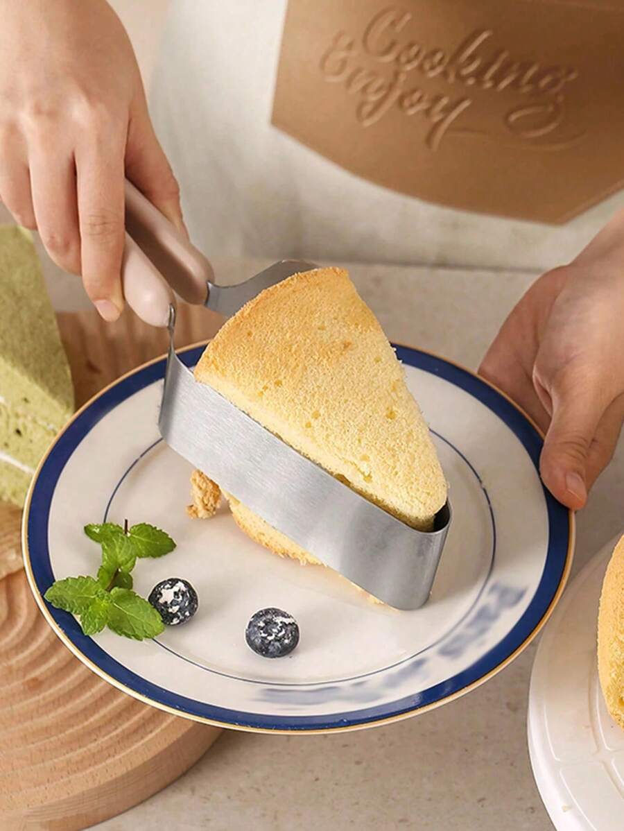 1pc Stainless Steel Cake Divider, Triangular Cake Server, Transfer Server, Cake Tongs, And Portion Control Tool