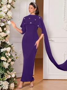 Modelyn Vestido elegante de fiesta para mujer con decoración de cristales