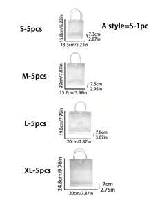 5pcs/Set Transparent Soft Pvc Gift Bag With Handle And Ring For Packaging, Cosmetic Bag - Multicolor - View 5