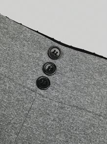 SHEIN LUNE 大码休闲宽松拼布背心和短裤两件套