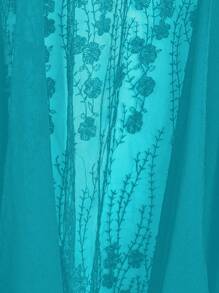 EMERY ROSE Áo cánh thêu màu trơn thường ngày cỡ lớn cho nữ - Màu xanh ngọc - Xem 5