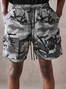 SUMWON Pantalones cortos cargo de camuflaje premium, estilo militar, tácticos, de combate, para verano, estilo urbano, con múltiples bolsillos, transpirables, para entrenamiento al aire libre, caminata y deporte