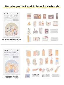 40入組混合圖案隨機貼紙 - 彩色 - 查看 11