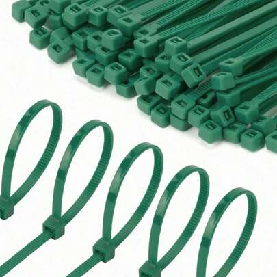 SHEIN 100pcs/200pcs Green Self-Locking Cable Ties, 3.93 Inch Heat Resistant Household Installation Fastening Accessories For Home Decoration, Valentine Day, Gift