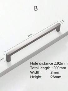 1pc Simple Quadrate Aluminum Alloy Black Brushed Furniture Cabinet Door Handles Drawer Knobs Glass Cabinet Wardrobe Door Pulls Furniture Handle Hardware - Multicolor - View 5