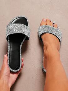 SHUZIA 畅销女式柔软舒适奢华圆头平底凉鞋