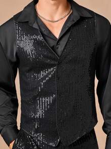 Manfinity VCAY Men's Woven Fashionable Casual Slim Fit Sleeveless Suit Vest - White - View 1