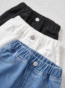 SHEIN 女童三色弹力牛仔裤