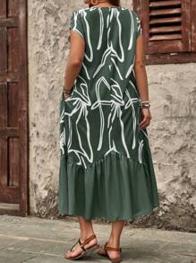 EMERY ROSE Vestido de manga corta sencillo de talla grande, moda para el verano
