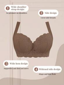 1 szt. Plus Size Lace Seamless Supporting Wireless Lingerie Biustonosz do podnoszenia i uwydatniania