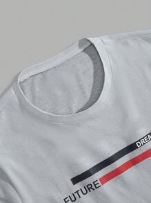 RueChic Set di Maglietta e pantaloni da uomo in cotone con stampa di lettere