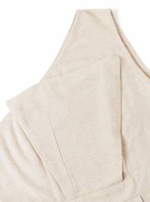 Ellevyn Damen Anzug mit Leinentop mit schräger Schulter und weiter Hose, Damen Sommerkleider