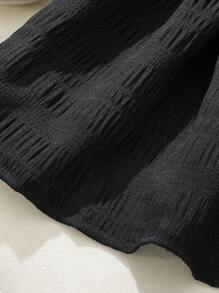 SHEIN Vestido de verano minimalista de unicolor y manga corta para niña joven