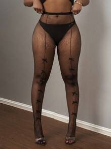 Slaydiva 2025 年新款夏季休闲街头风格性感音乐节蝴蝶结装饰黑色蕾丝女式紧身裤 - 黑色 - 查看 7