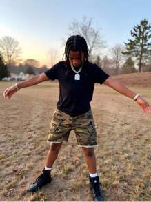 1pc Tween Boy Denim Camo Cargo Pants With Pockets - Multicolor - View 6