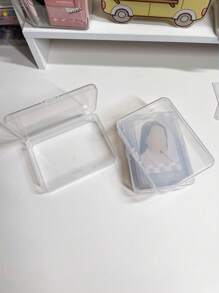 1个透明塑料长方形文具收纳小方盒耳塞盒首饰收纳盒零件盒首饰珠子盒，耐用，易用，可作礼物，用途广泛，返校季必备 - 無色 - 查看 5