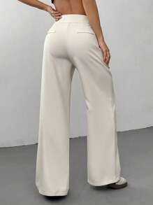 Flirla Pantalones delgados versátiles y casuales para uso diario de mujer