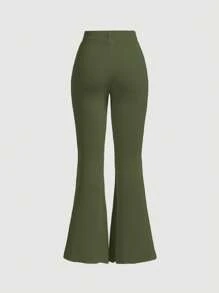 SHEIN MOD Dames geplooide elastische flare-broek