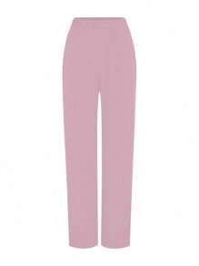 TaskEZ 撞色 V 领长袖上衣和裤子/护理服套装 - 粉色 - 查看 5