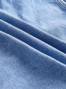 MISSGUIDED 系带细节前开无袖牛仔上衣 - 淺色水洗藍 - 查看 4