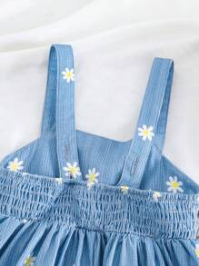 Cozy Pixies Baby Girl Floral Print Sleeveless Cinched Waist Dress