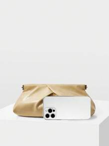 MOTF PREMIUM 女士 PU 皮革褶皱手拿包