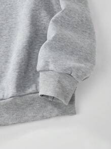 SHEIN Explorewe 2 件套青少年女孩字母和格子印花休闲套头衫和裤子套装，秋冬 - 彩色 - 查看 5