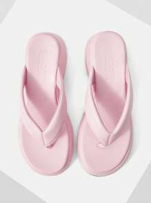 MOTF PREMIUM WOMEN'S WEDGE PLATFORM THONG SANDALS - Pink - View 9